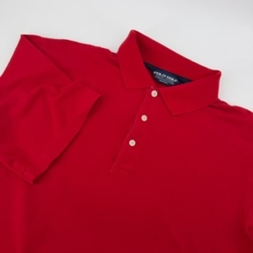 Polo Golf Ralph Lauren Red Pima Cotton Elastane Short Sleeve Polo Shirt Mens L‎